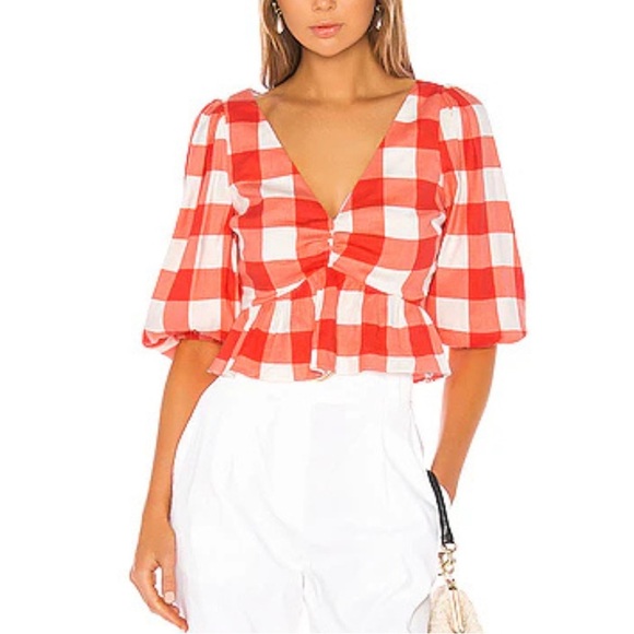 Lovers + Friends Tops - Lovers + Friends Gingham Crop Top Size Medium